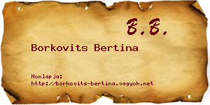 Borkovits Bertina névjegykártya